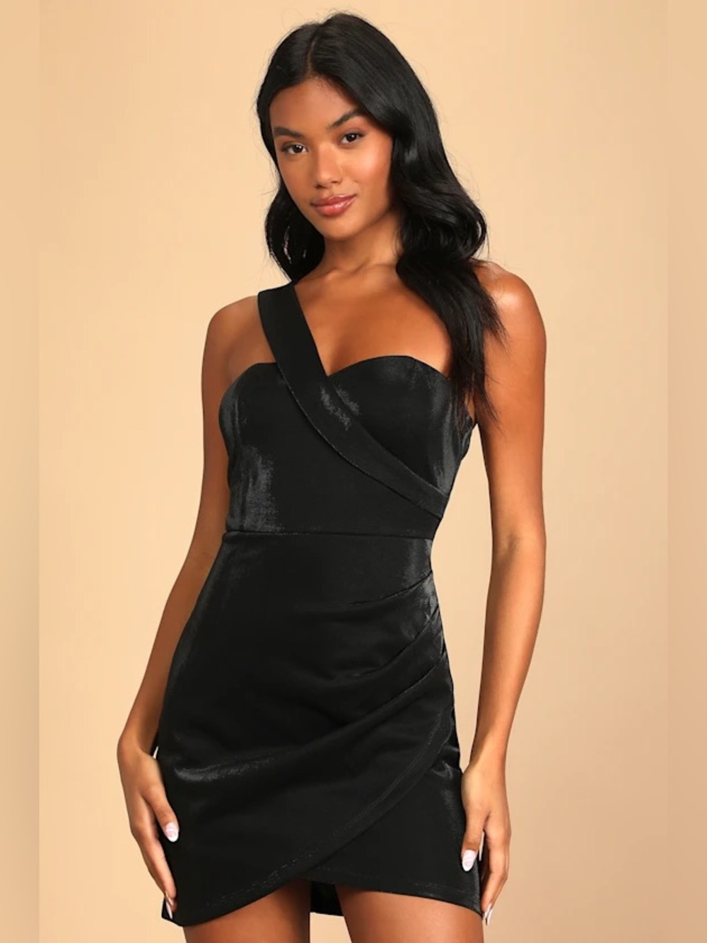 Black One-Shoulder Bodycon Dress